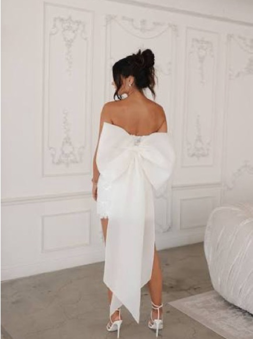 Bridal Mini Bow-Back Dress - Rosalie by Untamed Petals